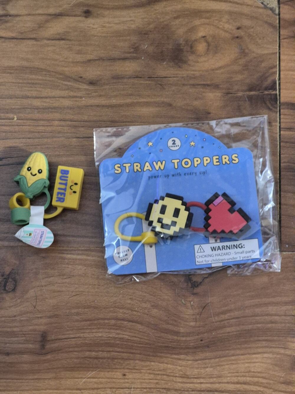 4 Target BP Straw Topper Set For Stanley Heart Corn Butter Smiley Face S33